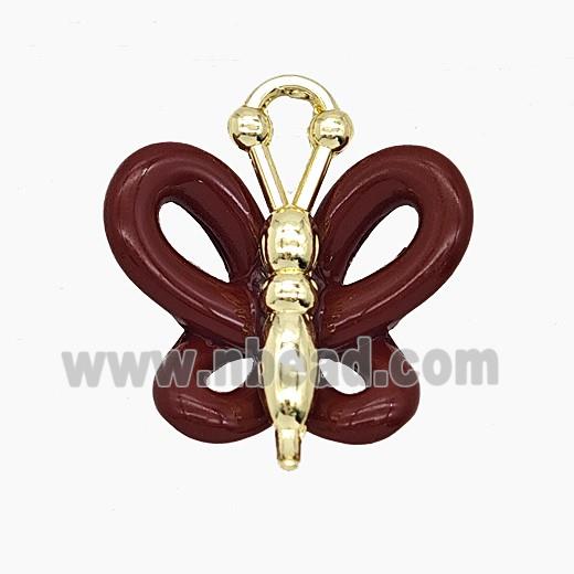 Enamel Copper Pendant, Gold Plated