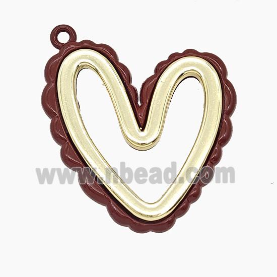 Enamel Copper Pendant, Gold Plated