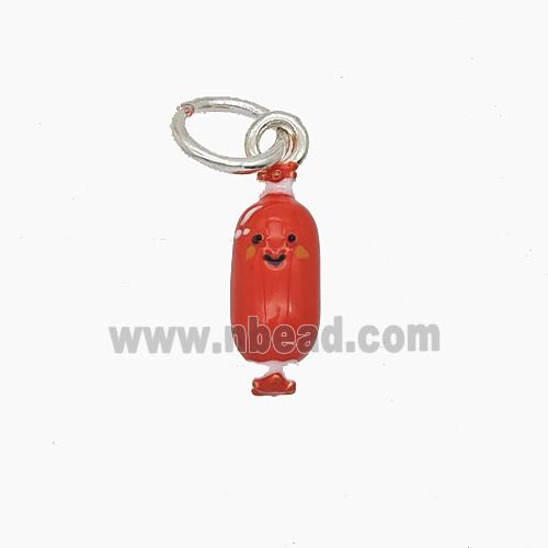 Enamel Copper Pendant, Silver Plated
