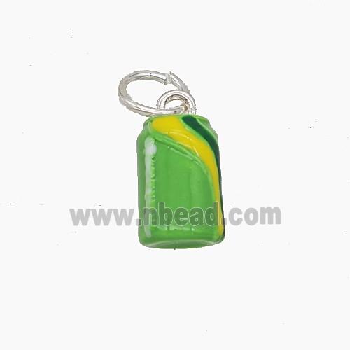 Enamel Copper Pendant, Silver Plated