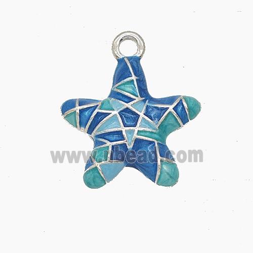 Enamel Copper Pendant, Silver Plated