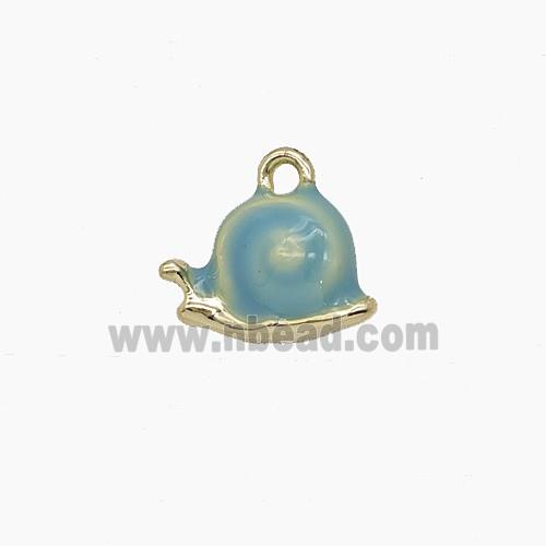 Enamel Copper Pendant, Gold Plated