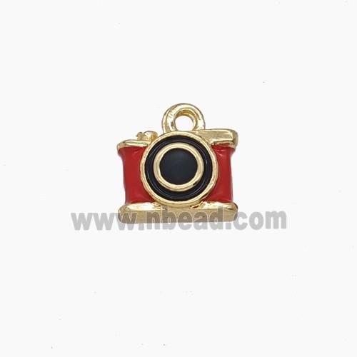 Enamel Copper Pendant, Gold Plated