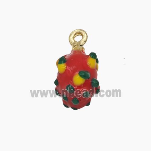Enamel Copper Pendant, Gold Plated