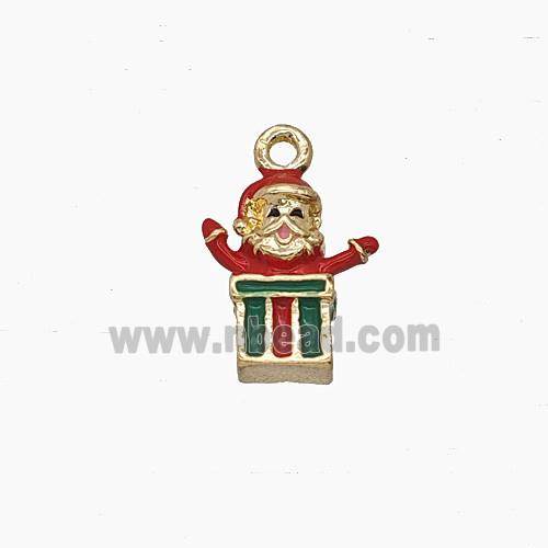 Enamel Copper Pendant, Gold Plated