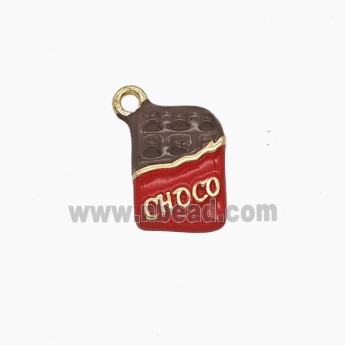 Enamel Copper Pendant, Gold Plated