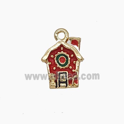 Enamel Copper Pendant, Gold Plated