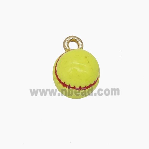 Enamel Copper Pendant, Gold Plated