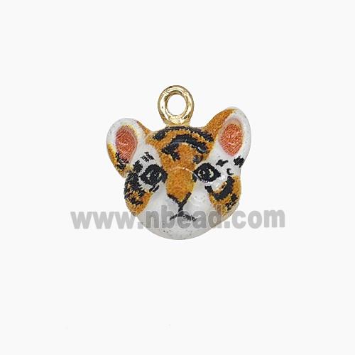 Enamel Copper Pendant, Gold Plated