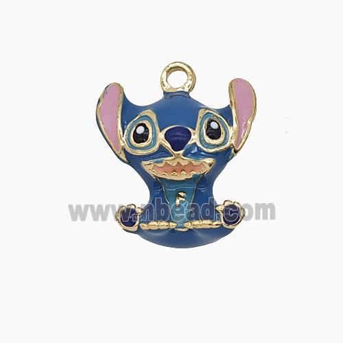 Enamel Copper Pendant, Gold Plated