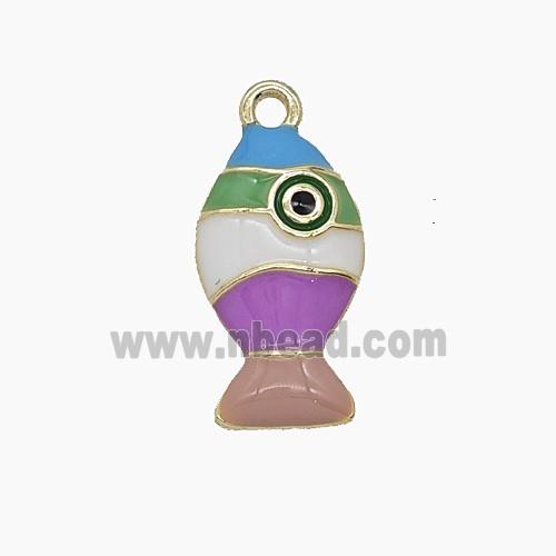Enamel Copper Pendant, Gold Plated