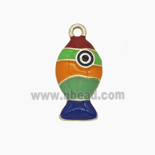 Enamel Copper Pendant, Gold Plated