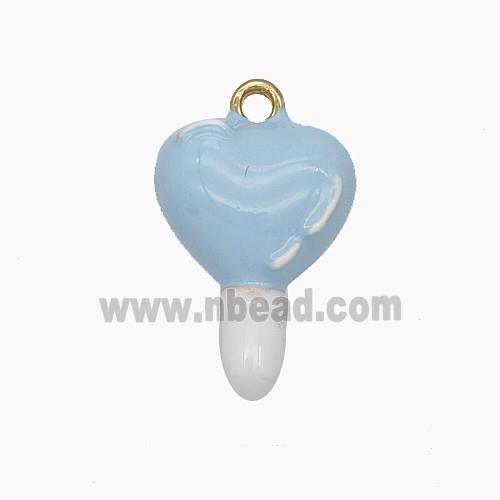 Enamel Copper Pendant, Gold Plated