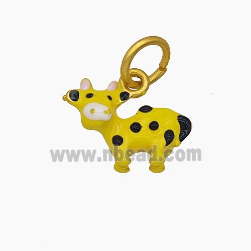 Enamel Copper Pendant, Gold Plated