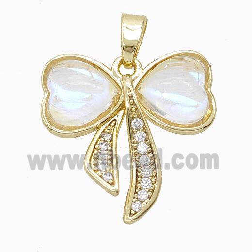 Copper Pendant Pave Resin Bead, Gold Plated
