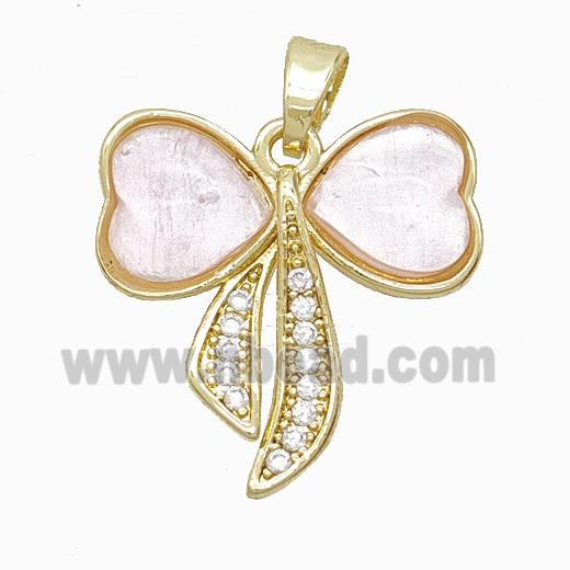 Copper Pendant Pave Resin Bead, Gold Plated
