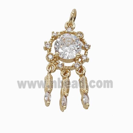 Copper Bead Pave Zircon, Gold Plated