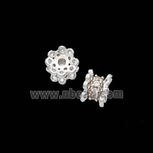 Copper Bead Pave Zircon, Gold Plated