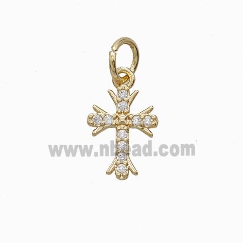 Copper Bead Pave Zircon, Gold Plated