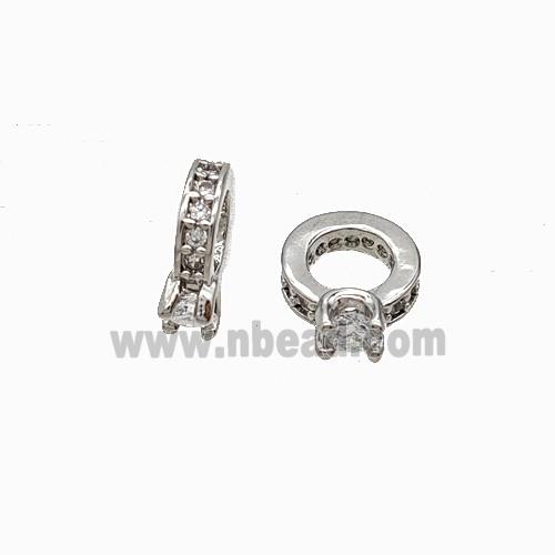 Copper Rings Pendant Pave Zirconia Circle Platinum Plated