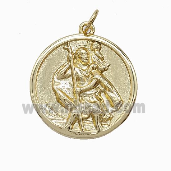 Copper Jesus Pendant Gold Plated