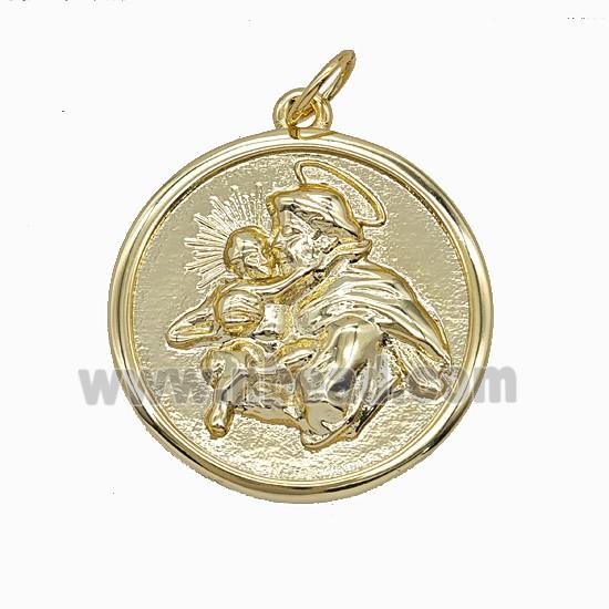Copper Jesus Pendant Gold Plated