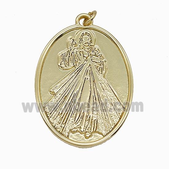 Copper Saint Jude Pendant Gold Plated