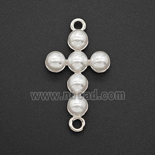 Copper Cross Connector Pave Resin Platinum Plated