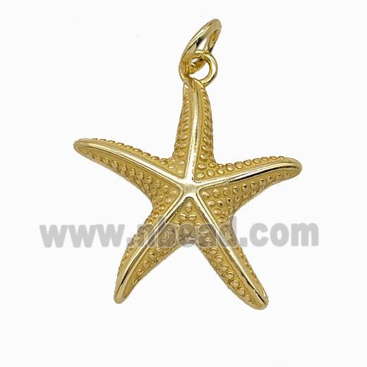 Copper Starfish Pendant Yellow Painted Gold Plated