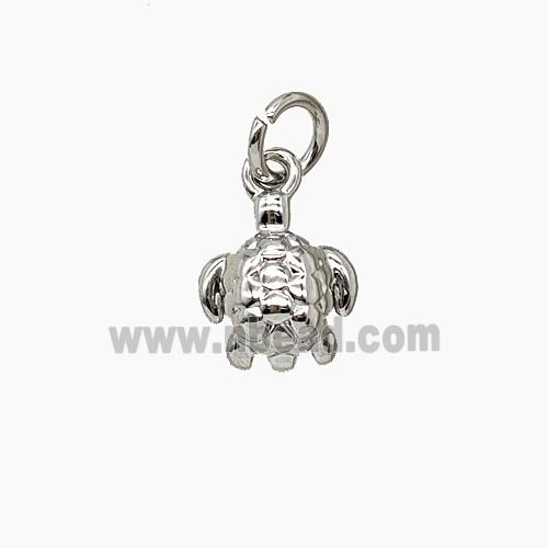 Copper Tortoise Pendant Platinum Plated