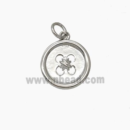 Copper Fastener Pendant Platinum Plated