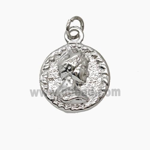 Copper Human Pendant Platinum Plated