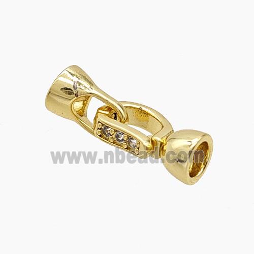 Copper Cordend Clasp Pave Zirconia Gold Plated