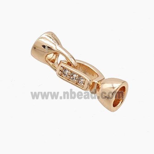 Copper Cordend Clasp Pave Zirconia Rose Gold
