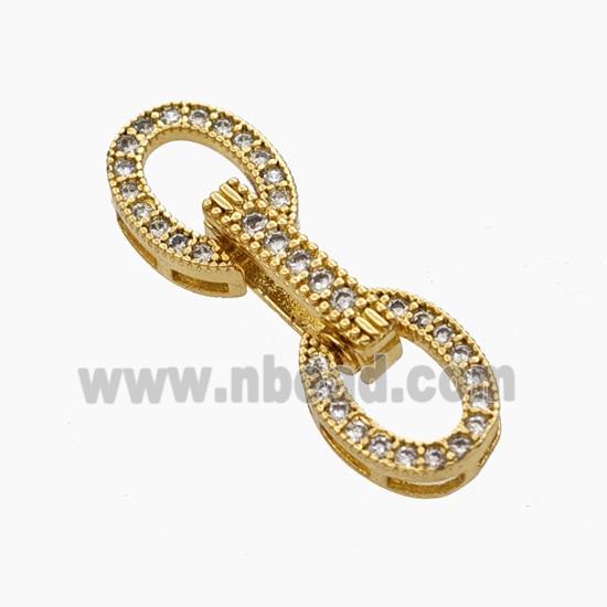 Copper Clasp Pave Zirconia Gold Plated