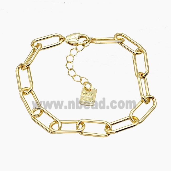 Copper Chain Bracelet Gold Plated