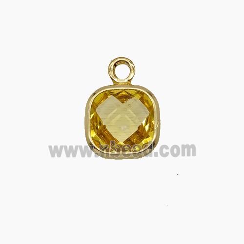 Champagne Crystal Glass Square Pendant