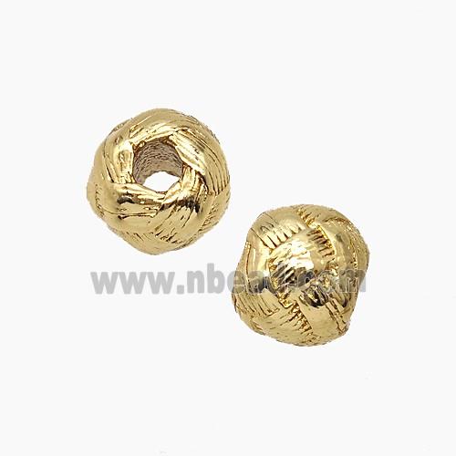 Copper Round Beads Large Hole Gold Plated