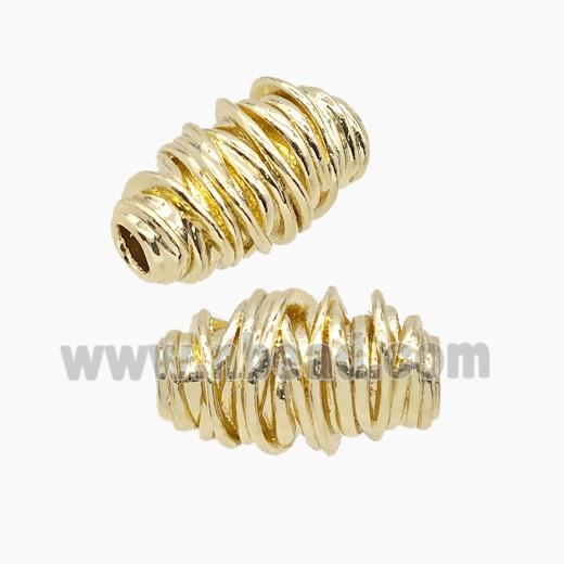 Copper Rice Beads Large Hole Gold Plated