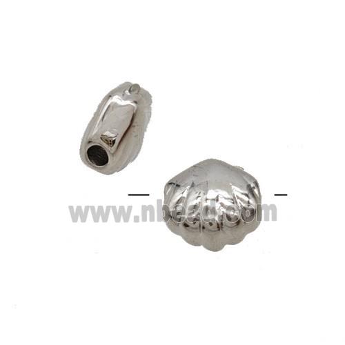 Copper Scallop Shell Beads Platinum Plated