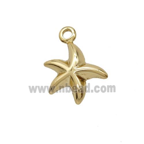 Copper Starfish Pendant Gold Plated