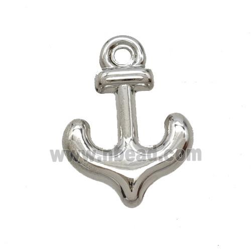 Copper Anchor Pendant Platinum Plated