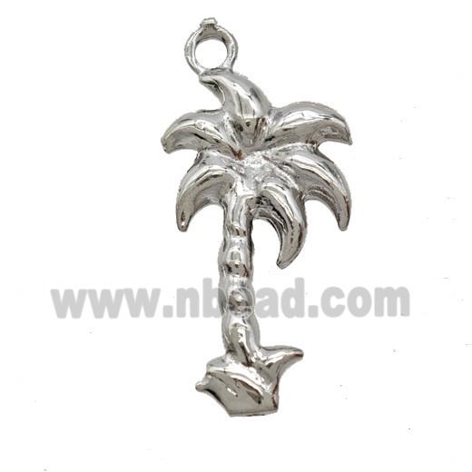 Coconut Tree Copper Palm Pendant Platinum Plated