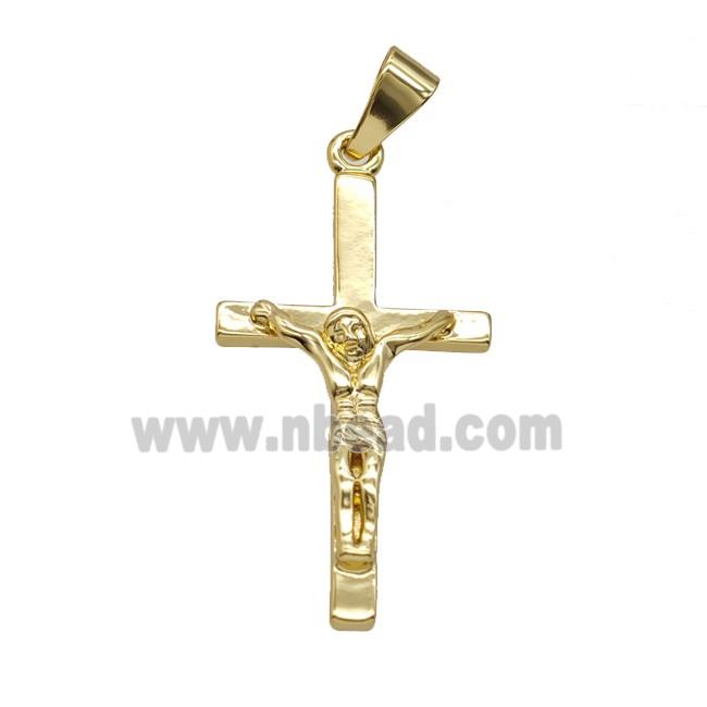 Copper Crucifix Cross Pendant Gold Plated