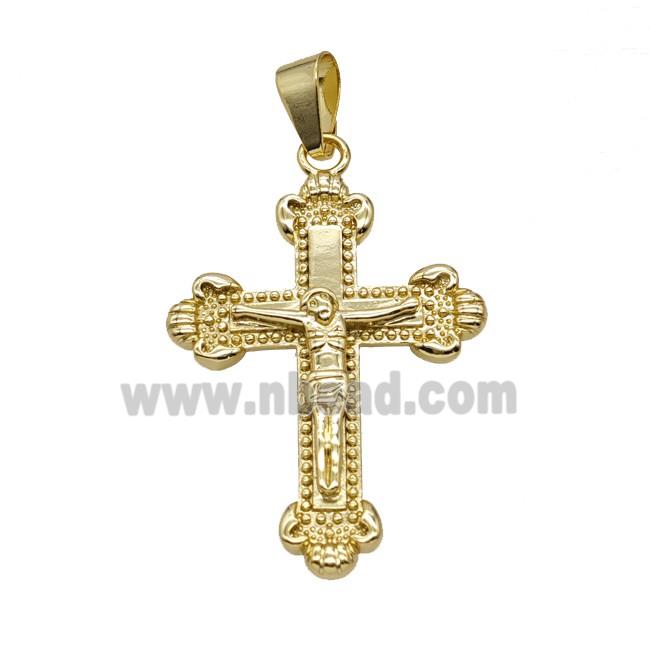 Copper Crucifix Cross Pendant Gold Plated