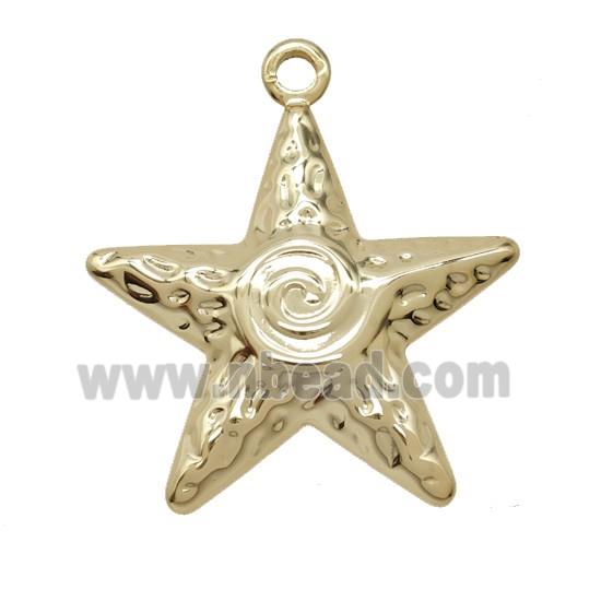 Copper Star Pendant Hammered Gold Plated