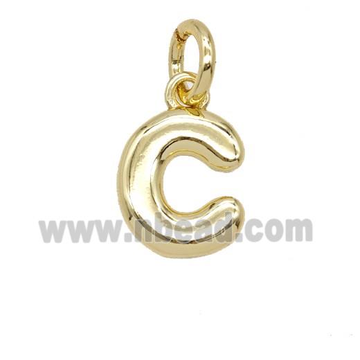 Copper Letter-c Pendant Gold Plated