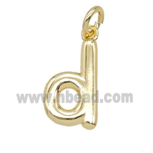 Copper Letter-d Pendant Gold Plated