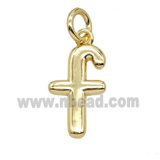 Copper Letter-f Pendant Gold Plated