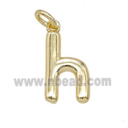 Copper Letter-h Pendant Gold Plated
